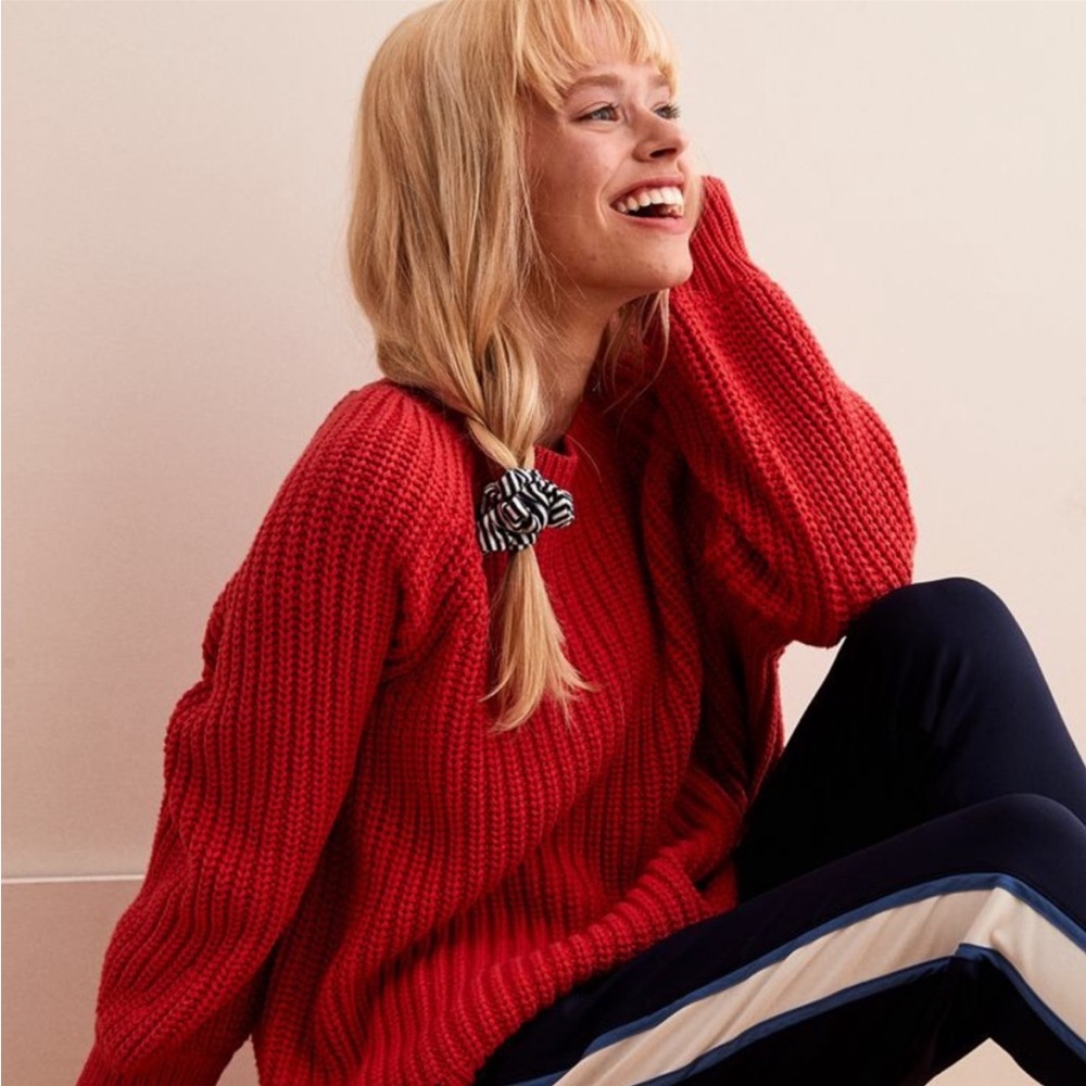 AERIE Pullover Balloon Sleeve Chunky Sweater, Medium